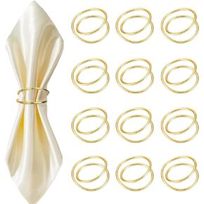 Gold Napkin Rings-12 PCS Metal Spiral Napkin Rings(Spiral) Napkin Holders Buckles for Family Dinner, Wedding, Party,Table Decorations