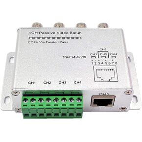 OdiySurveil(TM) UTP 4 Channel Passive HD Transceiver,BNC RJ45 UTP Converter for 720P 1080P CVI/TVI/AHD CCTV System
