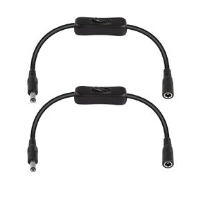 PNGKNYOCN 30cm DC 5.5mm x 2.1mm Male to Female 16 AWG Cable 12V Inline Rocker Switch DC Power Adapter Connector for LED CCTV Security Camera(2-Pack)