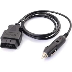 3M/9.8ft Car OBDII Vehicle ECU Emergency Power Supply Cable Car Memory Save Any 12V DC Power Source OBD Male Connector Cable Adapter