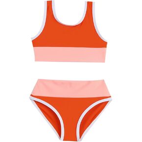 ملابس سباحة للفتيات الصغيرات ملابس سباحة غير رسمية للأطفال مكونة من قطعتين بألوان متعددة لباس سباحة بيكيني للشاطئ in Kuwait