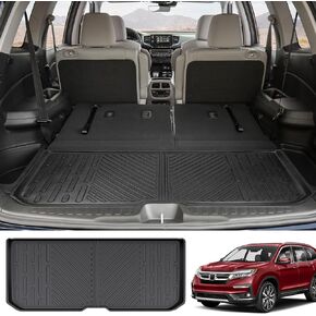 بطانة شحن TPE وبساط مسند الظهر لسيارة Honda Pilot 2016-2023، لجميع الأحوال الجوية، 27.56 × 24.8 × 1.38 بوصة، تناسب السيارة بشكل خاص، سطح صديق للحيوانات الأليفة