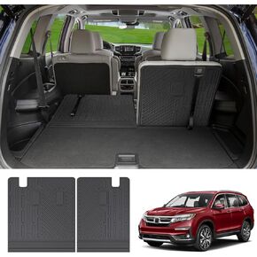 TPE Cargo Liner & Backrest Mat for 2016-2023 Honda Pilot, All Weather, 27.56x24.8x1.38 inches, Vehicle Specific Fit, Pet-Friendly Surface