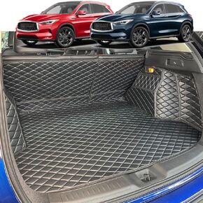 Cargo Liner for 2019-2024 Infiniti QX50 / 2022-2024 QX55 Trunk Mat and Rear Backrest Mat Cargo Liners All Weather Anti-Slip