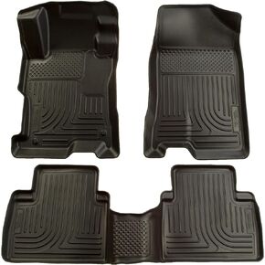 Husky Liners Weatherbeater Floor Mats | Fits 2006-2011 Honda Civic 4 Door | Front & 2nd Row, 3-pc Black - 98411