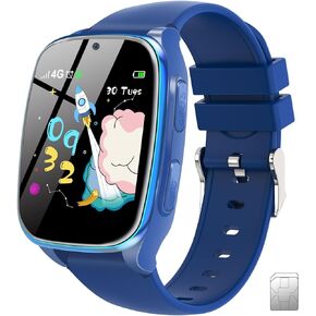4G Kids Smartwatch Phone - Smart Cell Phone Watch for Boys Girls Ages 4-12 with Call, SOS, Parental Controls, Games, Camera, Alarm, Video, Music Children's Smart Watch Gift (Includes SIM Card) (Pink)