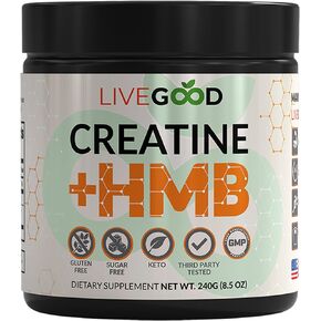 LIVEGOOD™ Creatine Plus HMB Supplement, 3g HMB for Muscle Strength & Recovery, 8.5oz.