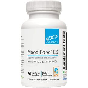 XYMOGEN Mood Food ES - Supports Calmness, Relaxation and a Healthy Mood with Active Folate, B Vitamins, 5-HTP, GABA, Minerals, Suntheanine L-Theanine, Selenium (60 Capsules)