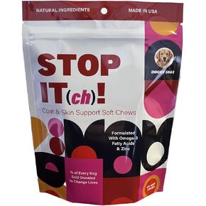 Stop It Skin and Coat Supplement with Omega-3, EPA and DHA, and Other Ingredients scientifically Proven to Encourage Healthy Skin and a Shiny Coat. May Reduce itching and Scratching.