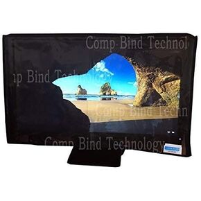 Marine Black Cover with Front Transparent for LCD 24'' Monitor, Anti Static and Waterproof Dimensions 23.25''W x 2.25''D x 15''H b Comp Bind Technology