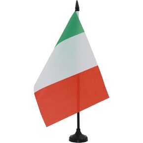 AZ FLAG Italy Table Flag 5'' x 8'' - Italian Desk Flag 21 x 14 cm - Black Plastic Stick and Base