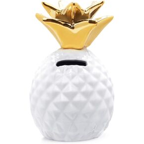 Pineapple Girls Piggy Bank Ceramic Pineapples Shape Cans Decorative Kids Adults Piggy Bank for Home Bedroom Party Decorations Valentine's Day Kid's Birthday Gifts (Gold) in Kuwait