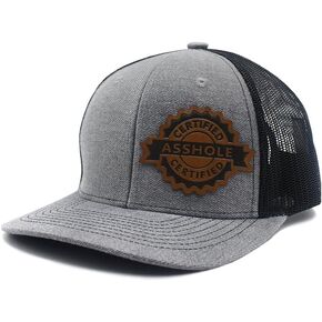 Certified Asshole Leather Patch Hat Adjustable Baseball Caps Trucker Hats Unisex Hats for Women Men