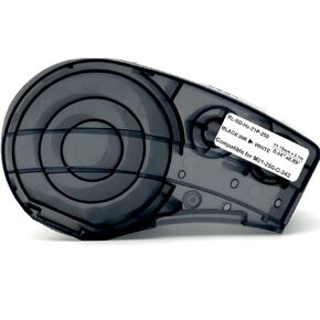 Heat Shrink Tubing Label Tape Compatible for M21-250-C-342-WT Cartridge Work with BMP21-PLUS/LAB IDPAL Label Printer, Black on White, 0.44" Width, 7' Length