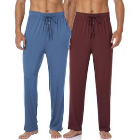 Men's Lounge Pajama Pants Soft Sweatpant Knit Sleep Bottoms with Drawstring and Pockets