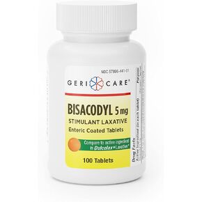 Gericare Pharmaceuticals Bisacodyl 5mg, Stimulant Laxities, Enteric Coated Tablets