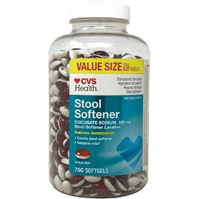 CVS Stool Softener, Docusate Sodium 100 mg, Softgels, 750 Count