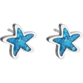 Turquoise Ocean Stud Earrings for Women Beach Earrings Blue Turquoise Dainty Cute Sea Turtle Starfish Dolphin Sand Dollar Earrings for Women Teen Girls Summer Beach Jewelry