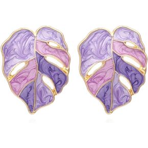 coadipress Bohemian Green Leaf Stud Earrings for Women Girls Lightweight Vintage Green Leaves Earrings Natural Palm Leaf Earrings Monstera Leaves Plant Pendant Earrings Statement Boho Jewelry Gifts