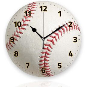 Battery Operated Wall Clocks 12 Inch,Baseball,Silent Home Decor for Bathroom,Living Room,Bedroom in Kuwait