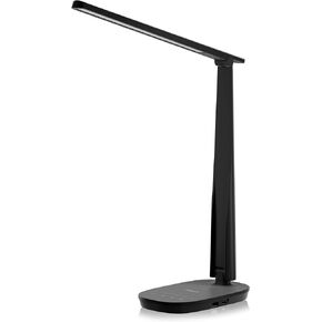 Honeywell Sunturalux™ LED Desk Lamp Dimmable Desk Light with USB A+C Dual Charging Port Eye-Caring Foldable Table Lamp with 4 Color Modes for Home Office Bedroom Reading Study Work HWT-H2B Black