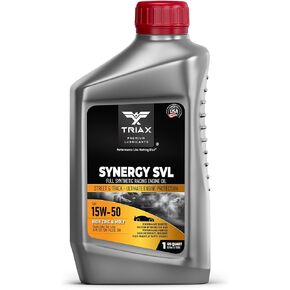 TRIAX Synergy SVL 15W-50, Racing Grade, Full Synthetic Engine Oil, Street and Track Formulation (1 Quart)