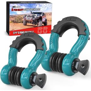 Nilight 2 Pack 3/4" D-Ring Shackle with 7/8" Screw Pin 41,887lbs Break Strength, Heavy Duty Off Road Recovery Shackle with Isolators Washers for Use with Tow Strap, Winch, Off-Road Truck Vehicle