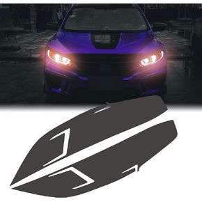 زوج واحد من أفلام المصابيح الأمامية من الفينيل من TOMALL، لون دخاني متوافق مع Honda Civic 2016-2021، ملصقات ذاتية اللصق لنقل المصابيح الأمامية للسيارة (35% أسود فاتح)