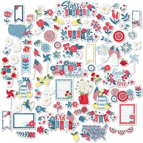 Paper Die Cuts - American Summer - for July 4th - Over 60 Cardstock Scrapbook Die Cuts - by Miss Kate Cuttables in Kuwait