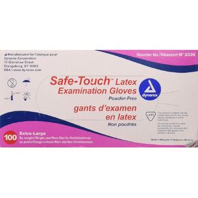 Safetouch Powder Free Latex Exam Gloves, Non-Sterile, X-Large - 100/Box