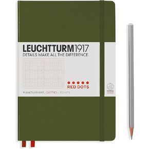 LEUCHTTURM1917 - Medium A5 Dotted Hardcover Notebook - Red Dots Special Edition with 251 Numbered Pages (Anthracite) in Kuwait