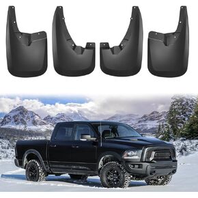 BDFHYK Mud Flaps Splash Guards 4PCS Front & Rear Side Mud Guards Compatible for 2009-2022 Dodge Ram 1500 2500 3500 Without OEM Fender Flares