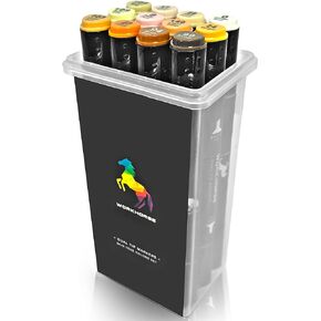 Workhorse Dual Tip Pro Alcohol-Based Sketch Markers 12 Pack w/ Case (Skin Tone Colors)