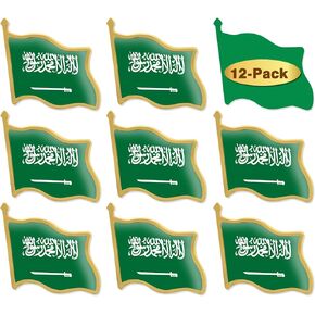 12/24/50/100Pcs Saudi Arabia Flag Lapel Pins Bulk - Metal Saudi Arabian Brooch Badge Souvenir For Men Women Clothes Bags Hats