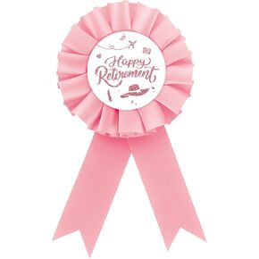Pink Women Happy Retirement Tinplate Badge Pin, Pink Rosette I'm Retired Pin for Women, Officially Retired Award Badge Pin, Farewell/Retirement Party Decorations