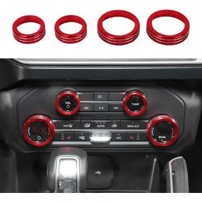 Hoolcar Air-Conditioning & Radio Switch Knob Cover for 2021-2022 Ford Bronco, Orange