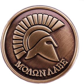 Sparta Spartan Helmet Molon Labe Leonidas Come and Take Them Greek Ancient Greece 1.2" Enamel Pin Badge by Pinstant
