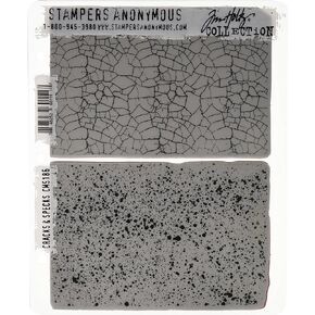 Stampers Anonymous Tim Holtz Cling Stamps 7"X8.5", Cracks & Specks