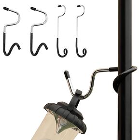 Outdoor Light Hook for Camping Tent lamp Hanger, Bird feeders, Garden Lights ; Sturdy and Non Slip Pole Hook for Yard lightings, 2 Big and 2 Small Camping Lantern Hooks