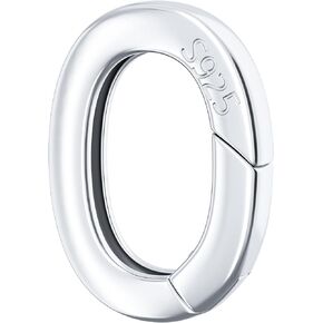 925 Sterling Silver Oval Pearl Necklace Shortener Enhancer Lobster Clasp Spring Ring Connector Carabiner Snap Clip Lock