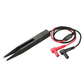 uxcell Surface Mounted Devices Chip Test Lead Meter Probe Tweezer Banana Plug for Multimeter Capacitor Resistance Tester