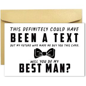 Wedding Maid of Honor Card, Blank Inside, 8 x 5.3 Inches, Recycled 300gsm Linen Cardstock, Sturdy Envelope