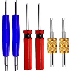 6Pcs Valve Stem Removal Tool Kit, R134 R12 A/C HVAC Air Conditioner Schrader Valve Stem Core Remover Tool