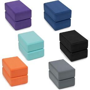 3" Yoga Block, 12 Pack Bulk EVA Foam Yoga Blocks, Firm and Supportive Yoga Brick, Balance Foam for Stretching, Pilates, and Workout, 3" x 6" x 9", Assorted