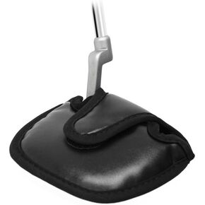 Small Black Golf Putter Headcover Leatherette Club Head Cover Perfect for Mallet Putters Fits Most 2 Ball Putters Clubs