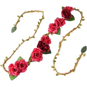 Flower Floral Rattan Belt Flower Sash Crown Wreath Headband Floral Garland JW66