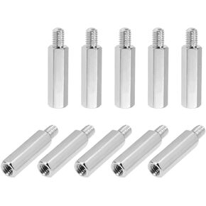 uxcell M4x25mm+6mm Male-Female Hex Nickel Plated PCB Motherboard Spacer Standoff for FPV Drone Quadcopter, Computer & Circuit Board Silver Tone 10pcs