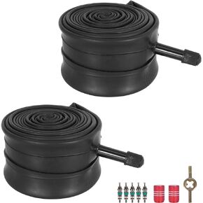 RUTU 26 Inch Bike Inner Tube for 26 X 1.75/1.95/2.10/2.125 inch Bicycle Tube AV32mm Schrader, Rubber Tubes for Mountain and Trail, Cruisers, MTB, Enduro, City Bikes with Tire Lever, 2 Pack