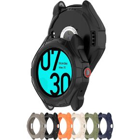 MOTONG Compatible with TicWatch Pro 5 TPU Protective Case - TPU Protective Watch Case Cover Shell Compatible with TicWatch Pro 5(TPU Black)