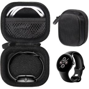 CaseSack Case for Google Pixel Watch 2, Pixel Watch, with mesh Pocket for Charger (Black)